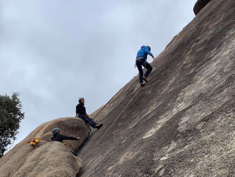 Asegurando caida en la pedriza